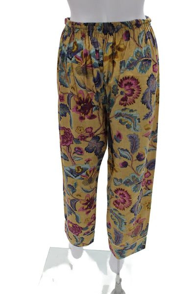 Curiosity Lab Womens Button Front Floral Printed Pajama Set Brown Size IT 36