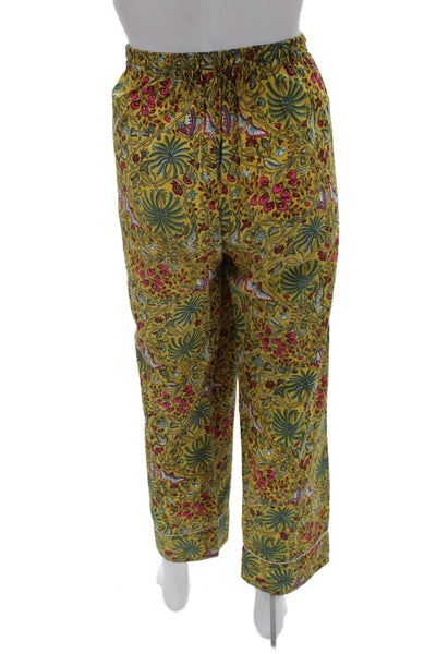 Curiosity Lab Womens Button Front Floral Bug Printed Pajama Set Yellow IT 38