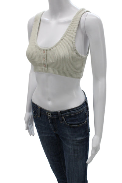 Stateside Womens Beige Scoop Neck Sleeveless Solid Top Size S