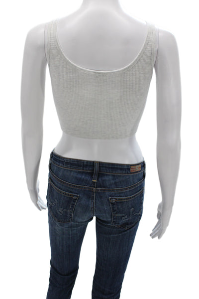 Eberjey Womens Cropped Collared Short Sleeve Top White Size S