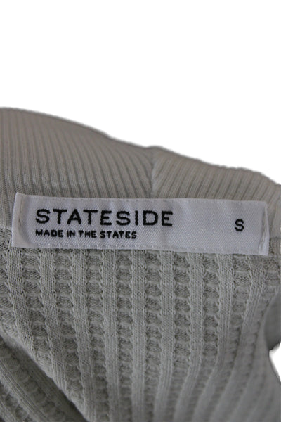 Stateside Unisex V-Neck Button Cardigan Beige Long Sleeve Size S