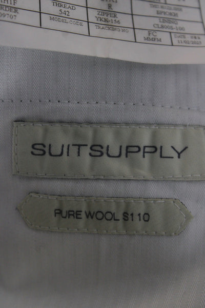 Suit Supply Mens Cropped Dress Pants Dark Gray 100% Wool Button Size 46