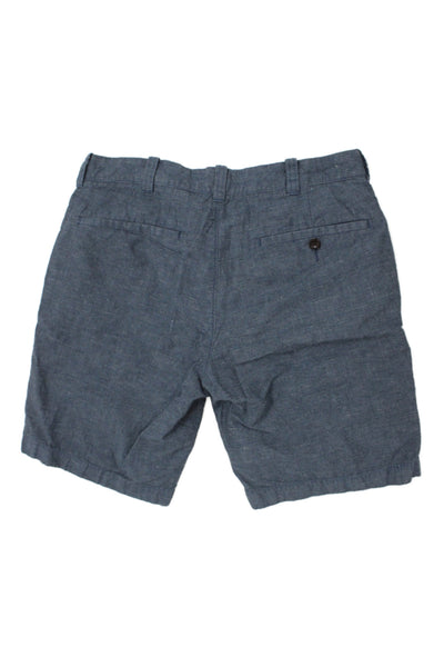 J Crew Mens Dark Blue Striped Chino Shorts Cotton Linen Size 30
