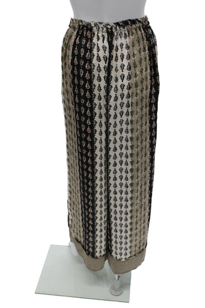 Intimately Free People Womens Collared Geometric Long Sleeve Set Brown Size XS