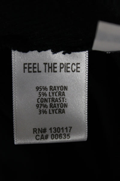 Feel The Piece Womens Black V-Neck Basic Long Sleeve T-Shirt Size XS