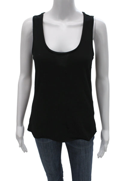 Allsaints Womens Black Cotton Basic Tank Round Neck Size S