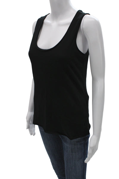Allsaints Womens Black Cotton Basic Tank Round Neck Size S