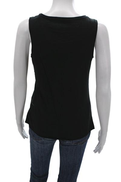 Allsaints Womens Black Cotton Basic Tank Round Neck Size S