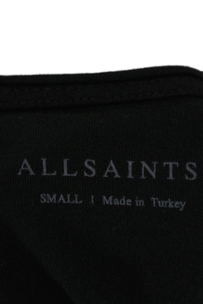 Allsaints Womens Black Cotton Basic Tank Round Neck Size S
