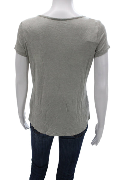 Allsaints Womens Basic T-Shirt Gray V-Neck Short Sleeve Cotton Size M