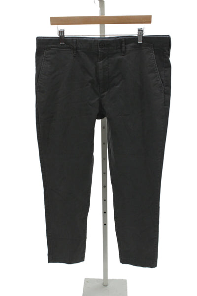 J Crew Mens Dark Gray Chinos Cotton Stretch Button Fly Size 36W
