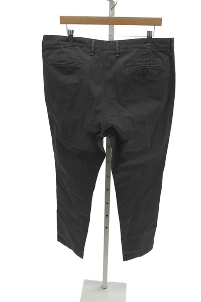 J Crew Mens Dark Gray Chinos Cotton Stretch Button Fly Size 36W