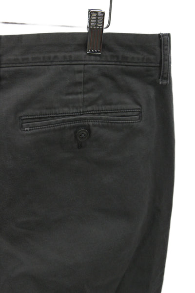 J Crew Mens Dark Gray Chinos Cotton Stretch Button Fly Size 36W