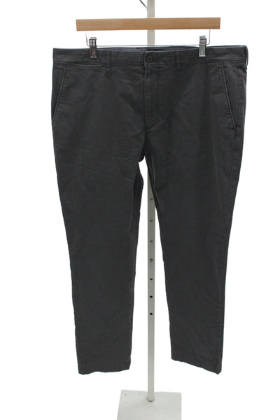 J Crew Mens Chinos Dark Gray Button Solid Size 36W