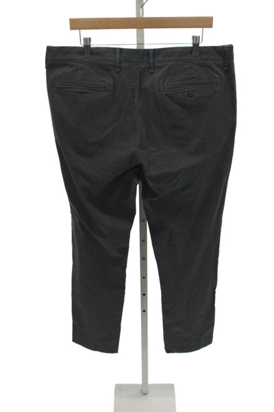J Crew Mens Chinos Dark Gray Button Solid Size 36W