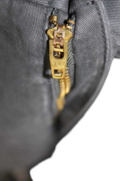 J Crew Mens Chinos Dark Gray Button Solid Size 36W