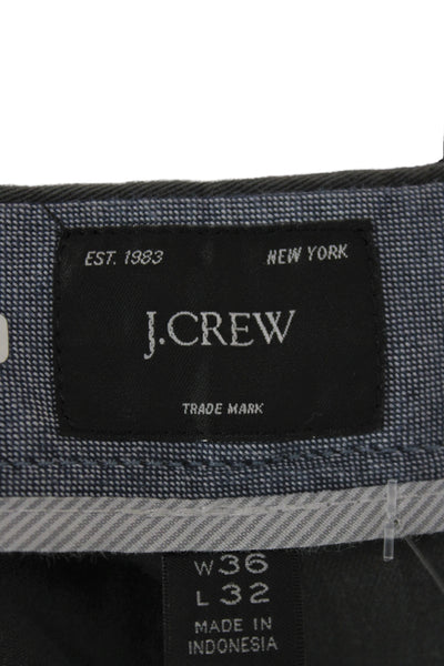 J Crew Mens Chinos Dark Gray Button Solid Size 36W