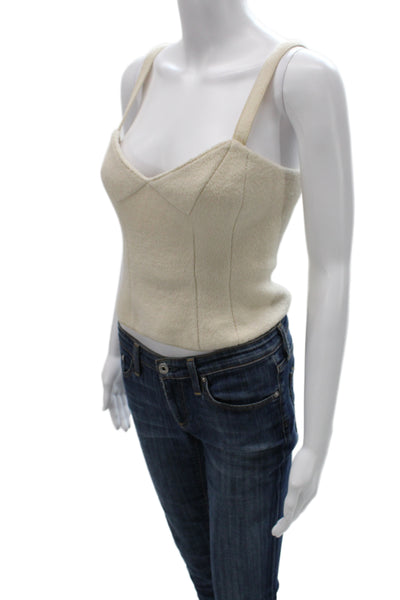 Gianni Bini Women Cropped Camisole Sleeveless Beige Wool Size S