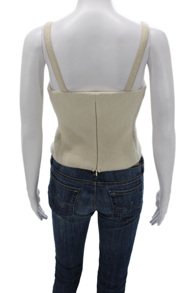 Gianni Bini Women Cropped Camisole Sleeveless Beige Wool Size S
