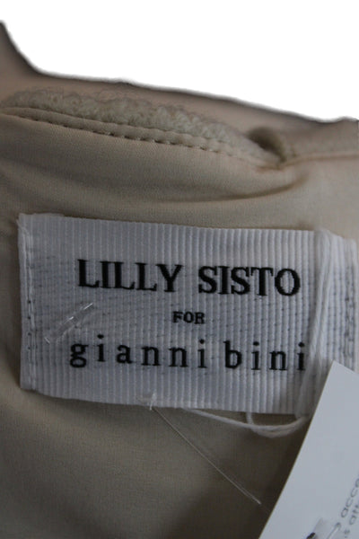 Gianni Bini Women Cropped Camisole Sleeveless Beige Wool Size S