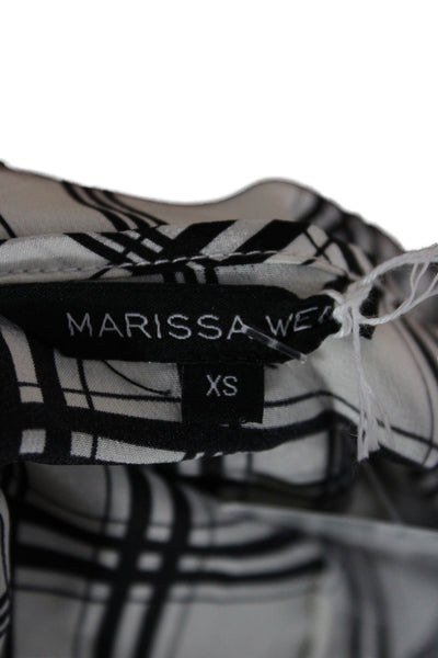 Marissa Webb Womens Silk Plaid V-Neck Cropped Camisole Sleeveless Black Size XS