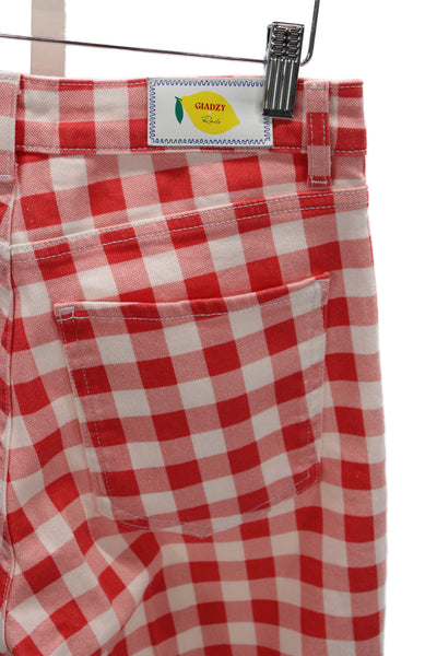 Rails Women Cropped Red High Rise Checked Pants Size 27
