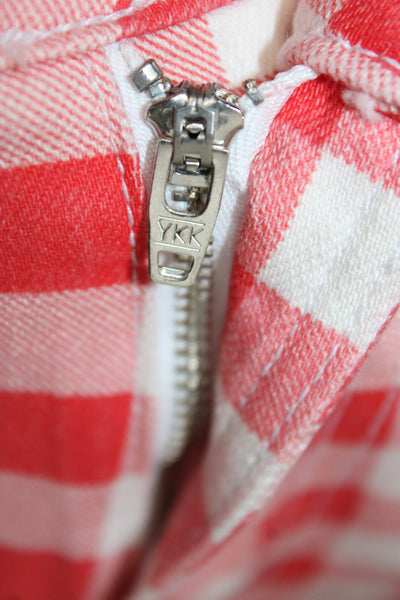 Rails Women Cropped Red High Rise Checked Pants Size 27
