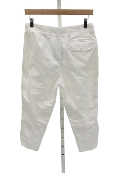 Fendi Women Cropped White Cotton Pants Size 38