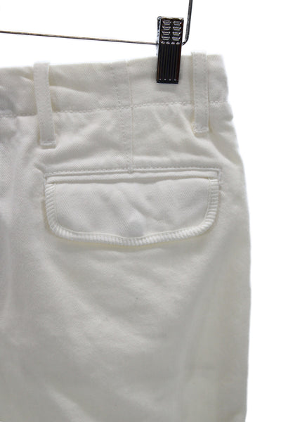 Fendi Women Cropped White Cotton Pants Size 38