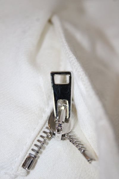 Fendi Women Cropped White Cotton Pants Size 38