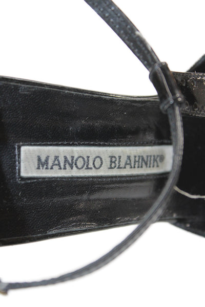 Manolo Blahnik Womens Leather Pointed Toe D'Orsay Heels Shoes Black Size 11.5