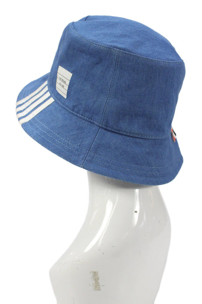 Thom Browne Womens Cotton Blue Bucket Hat Size Large