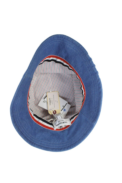 Thom Browne Womens Cotton Blue Bucket Hat Size Large