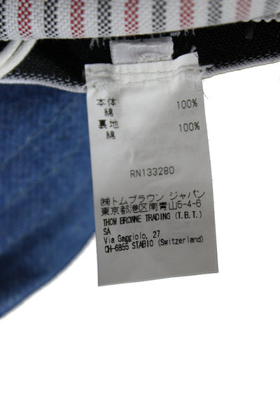 Thom Browne Womens Cotton Blue Bucket Hat Size Large