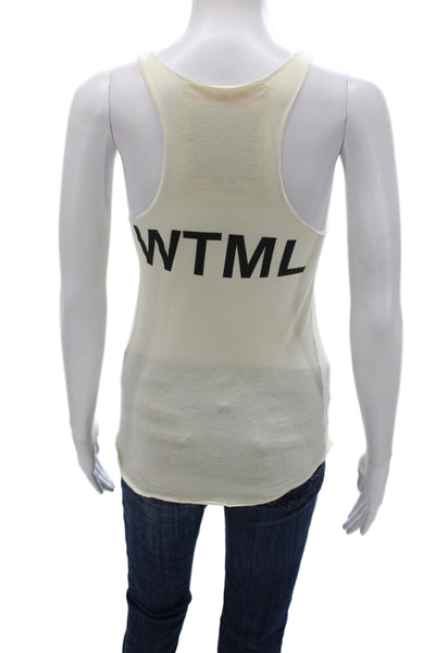 Aviator Nation Women Beige Graphic Beach Basic Camisole Size M