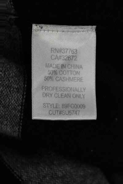 C&C California Unisex Striped Black Cotton Cashmere Cardigan Long Sleeve Size S