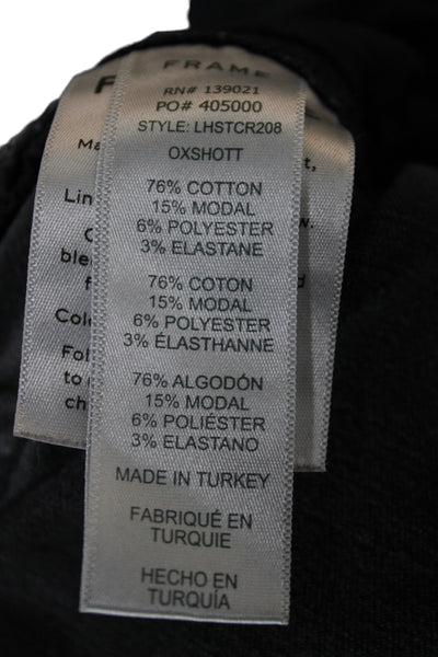 Frame Denim Womens Ankle Cropped Skinny Jeans Dark Gray Mid Rise Button Size 25