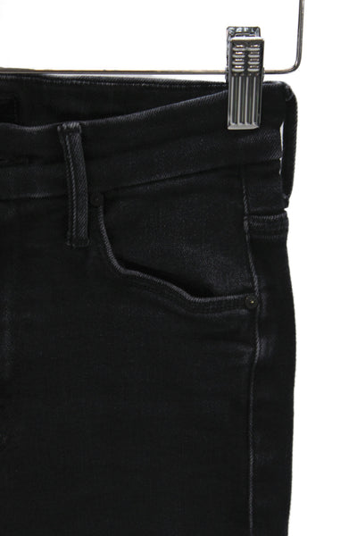 Mother Womens Ankle Skinny Jeans Black Size 25