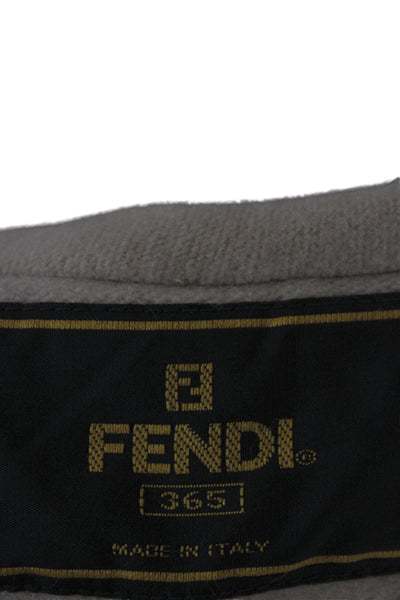 Fendi Womens Beige Wool Cashmere Overcoat Button Classic Size L