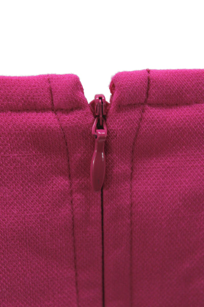 Victoria Beckham Women Pink Shift Dress 3/4 Sleeve Zip Designer Size M