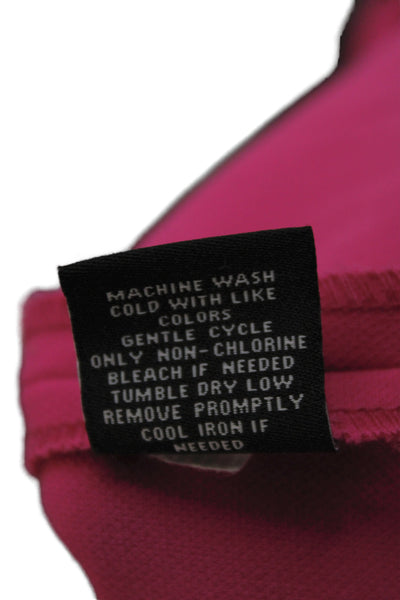 Victoria Beckham Women Pink Shift Dress 3/4 Sleeve Zip Designer Size M