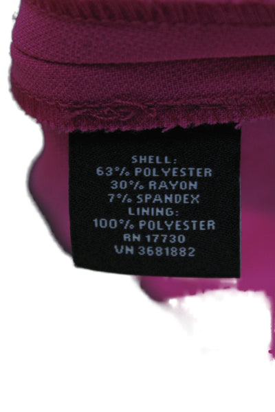Victoria Beckham Women Pink Shift Dress 3/4 Sleeve Zip Designer Size M