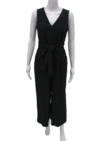 J Crew Women Black V-Neck Sleeveless Jumpsuit Size 6