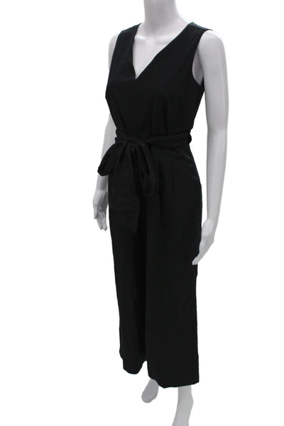 J Crew Women Black V-Neck Sleeveless Jumpsuit Size 6