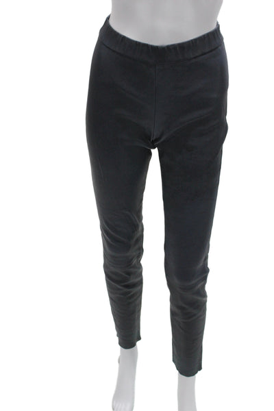 J Crew Womens Black Leather Ankle Jeggings Size 4
