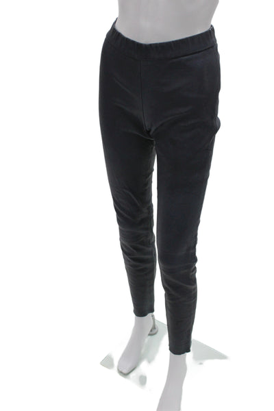 J Crew Womens Black Leather Ankle Jeggings Size 4