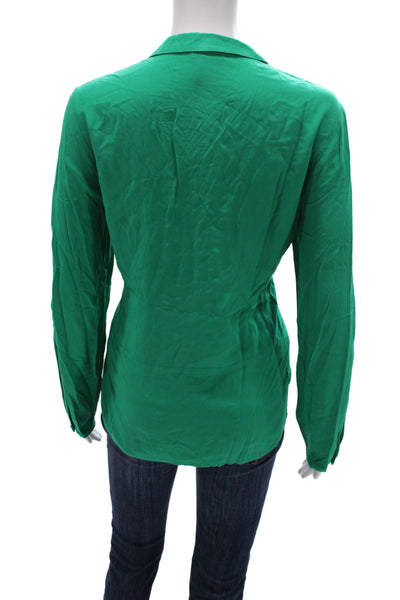 Gerry Weber Women Green Collared Button Up Blouse Long Sleeve Viscose Size 36