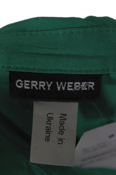 Gerry Weber Women Green Collared Button Up Blouse Long Sleeve Viscose Size 36