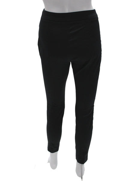 Marc Cain Womens Ankle Cropped Black Pants Zip Cotton Blend Size 2