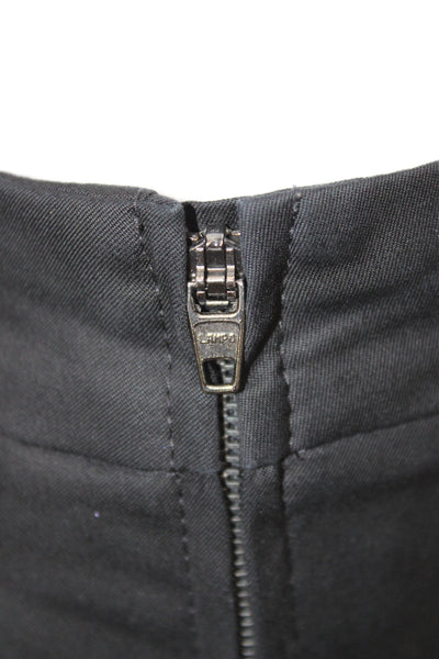 Marc Cain Womens Ankle Cropped Black Pants Zip Cotton Blend Size 2